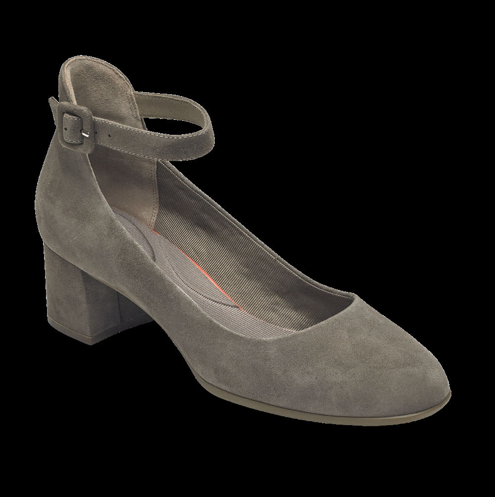 Rockport Womens Heels Grey - Total Motion Novalie Ankle-Strap - UK 063-LXJEZH